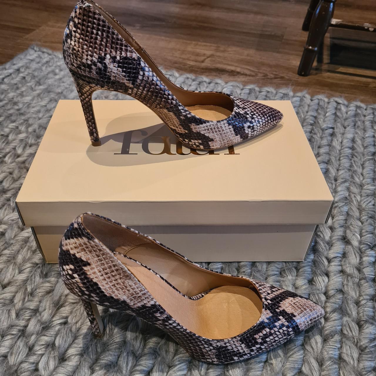 FAITH snakeskin stiletto heels SIZE 4, hardly used... - Depop