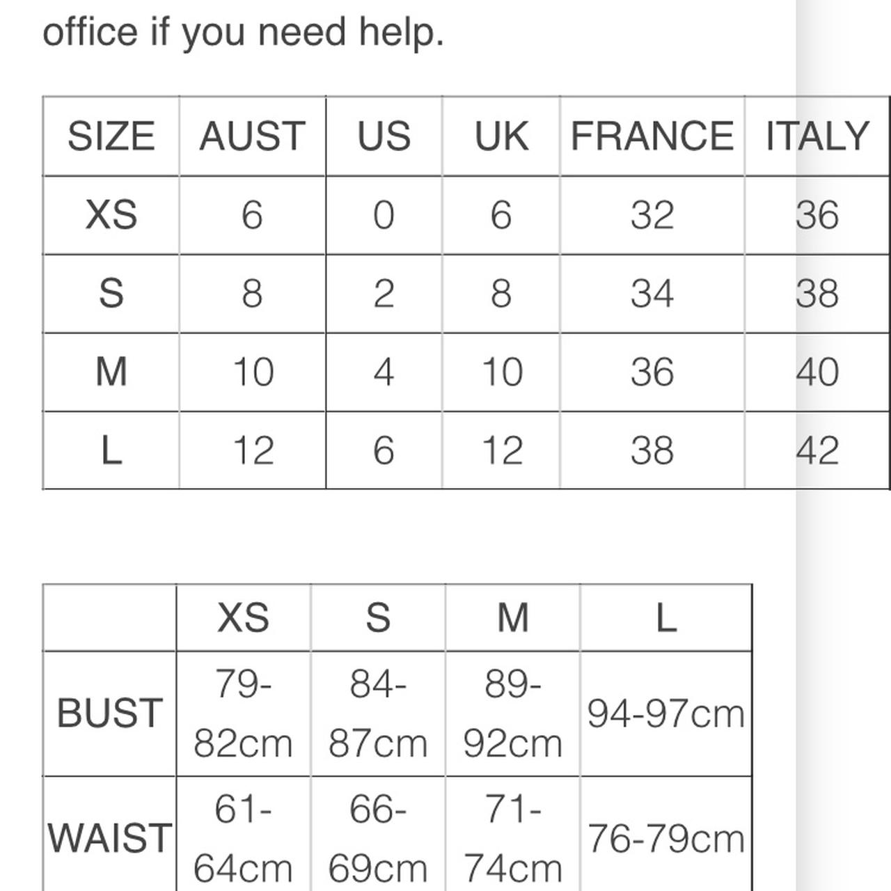 Help Size Chart