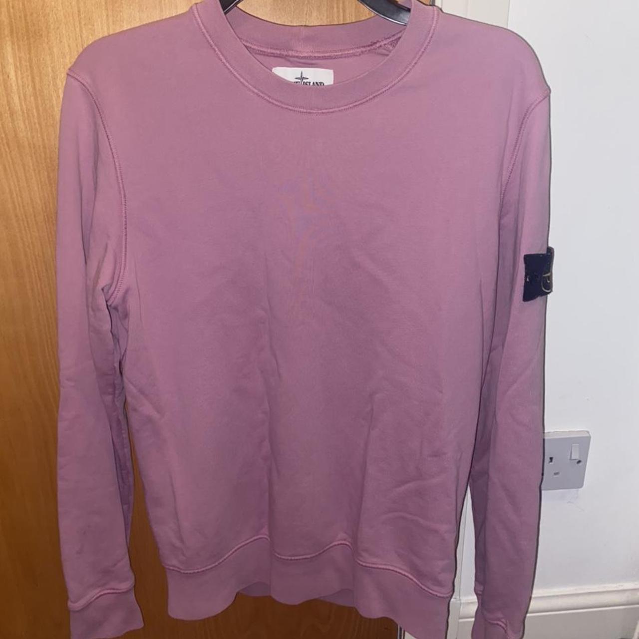 pink stone island jumper