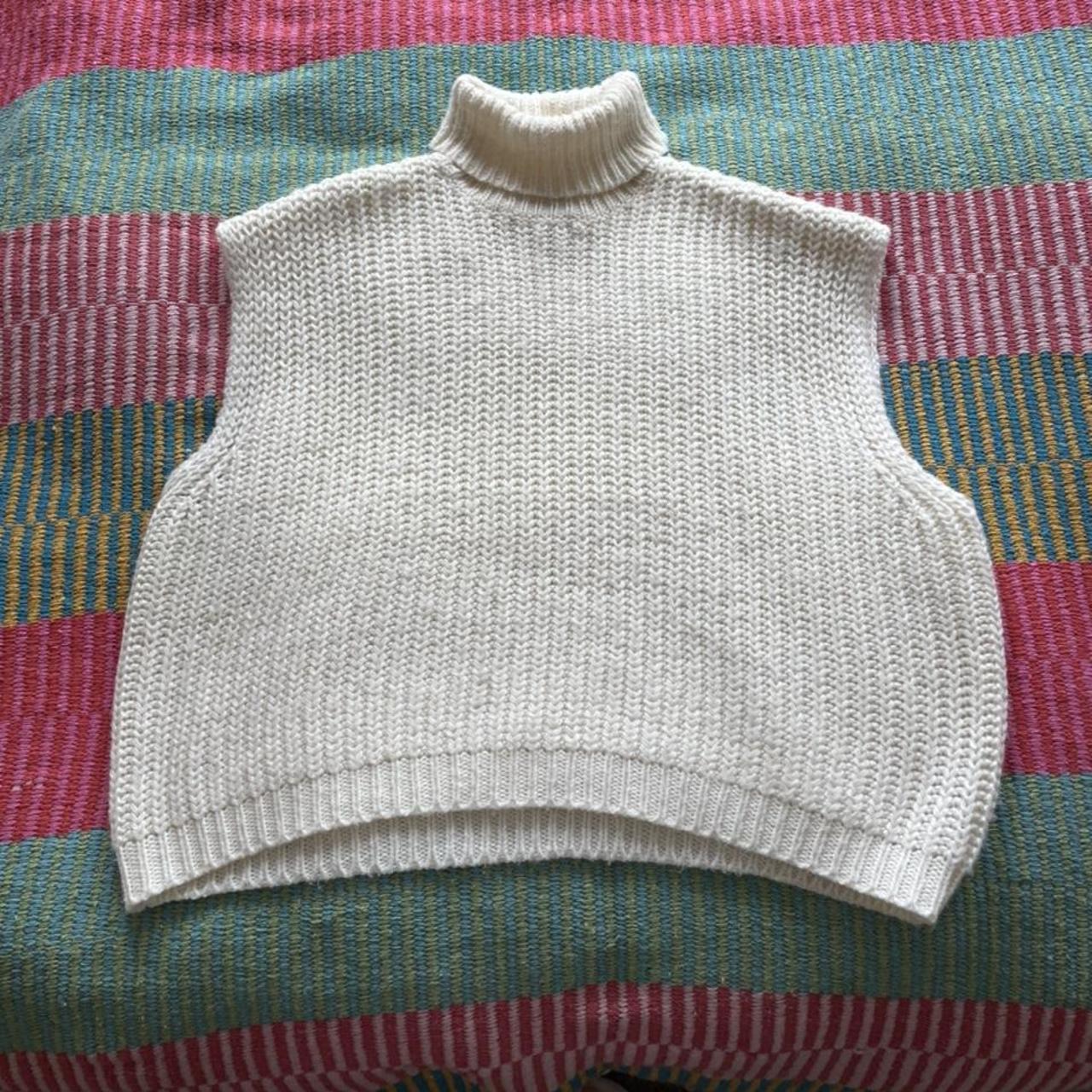 Asos white/ cream sweater vest - only worn a handful... - Depop