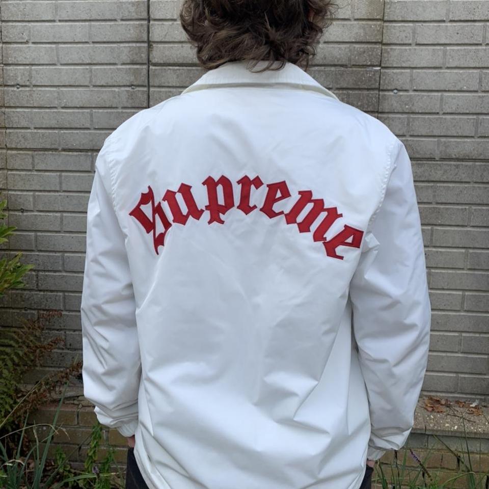 Supreme old english store coaches jacket