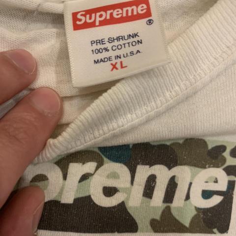 Supreme x bape outlet box logo tee