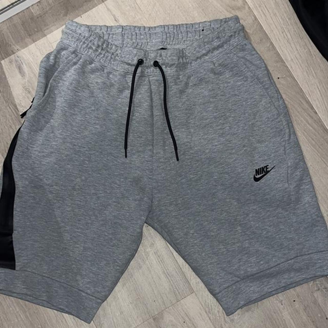 mens grey nike fleece shorts