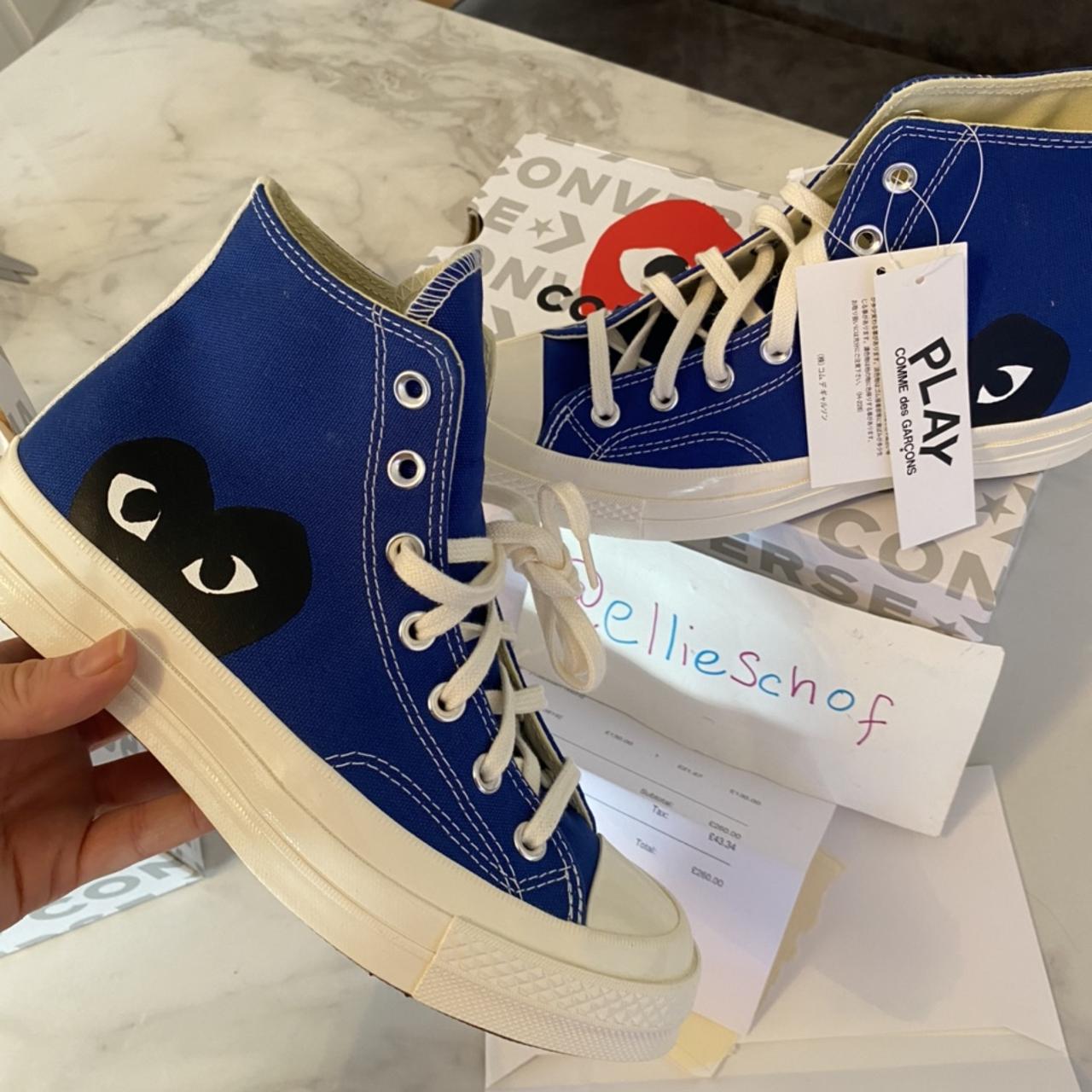 navy comme des garcons converse