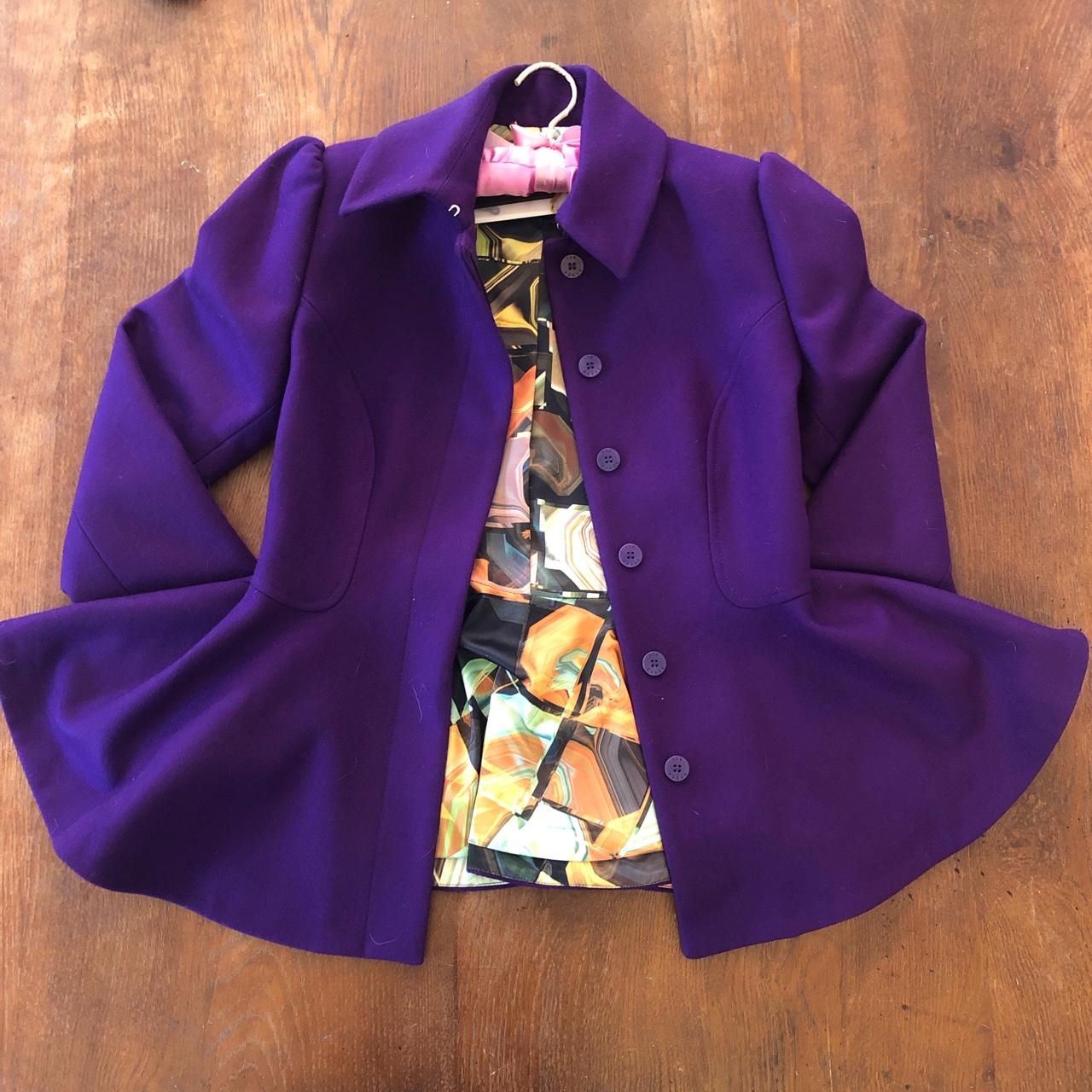 Ted selling Baker SOLLEL Peplum Wool Jacket Purple US Size 8