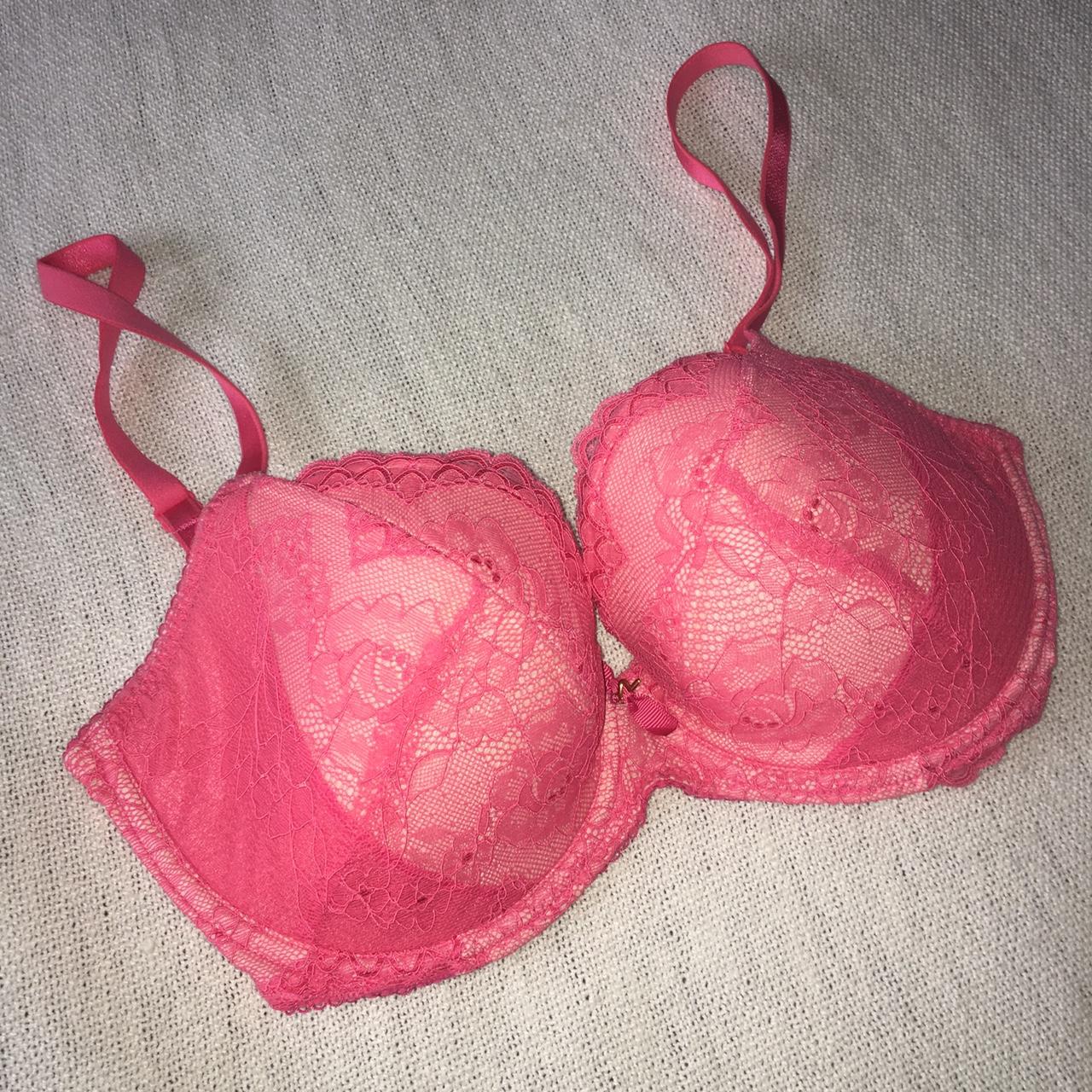 the most beautiful Pink / Coral plunge bra with... - Depop