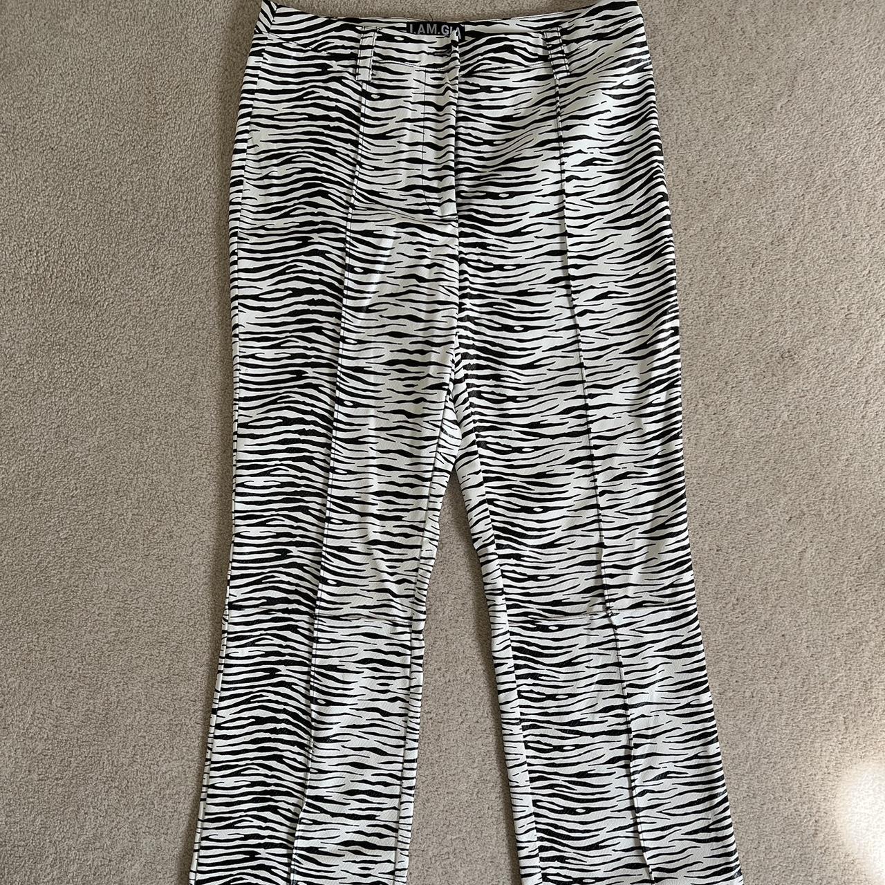 I.AM.GIA zebra leather pants. Size medium and worn... - Depop