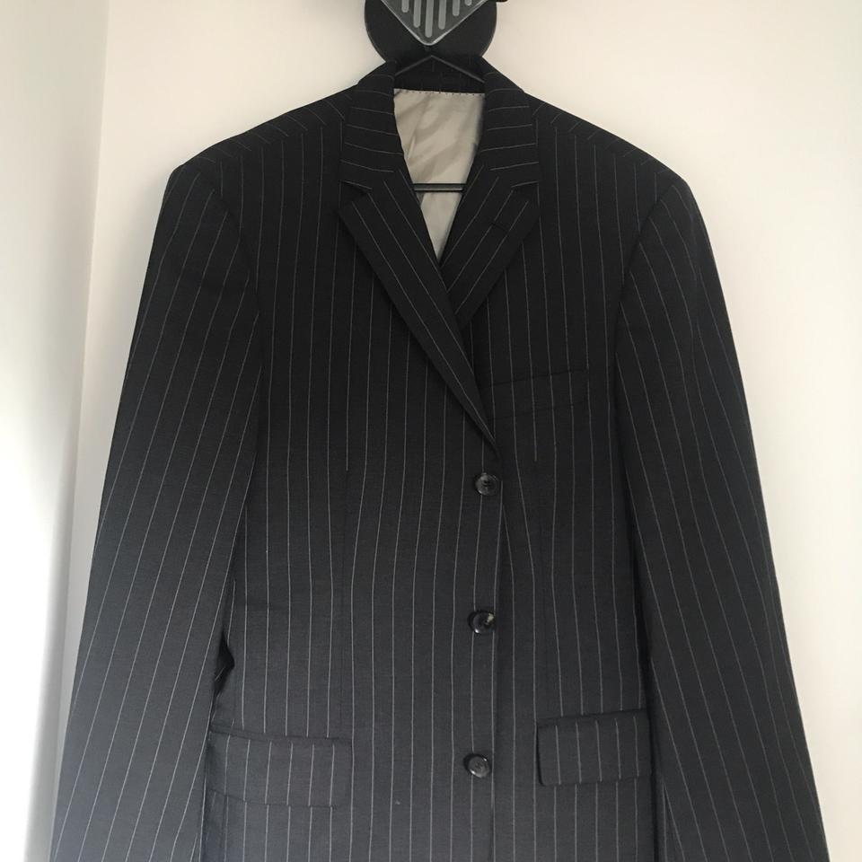 Hugo Boss black pinstripe suit jacket Extremely - Depop