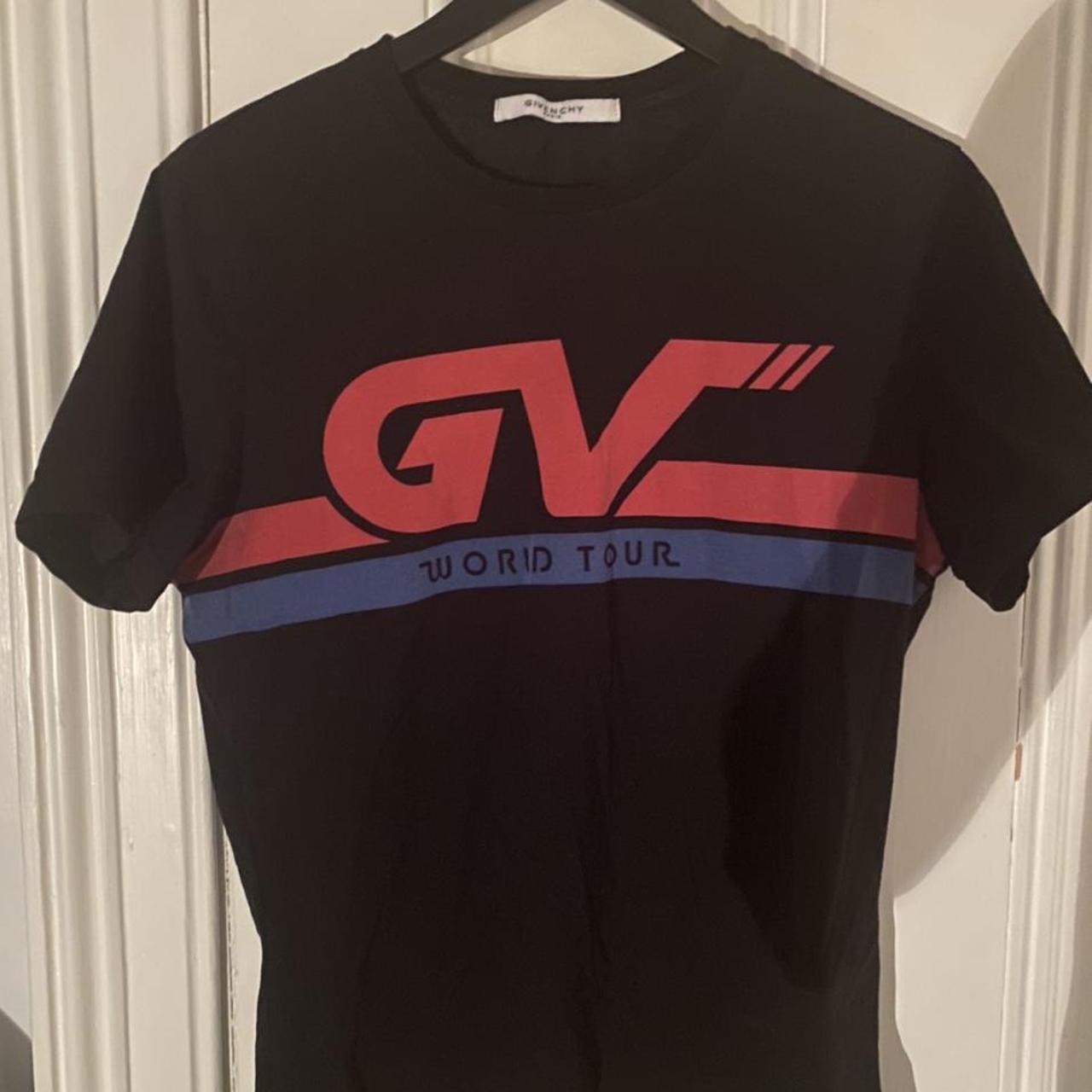 Givenchy GV world tour tshirt black red and blue