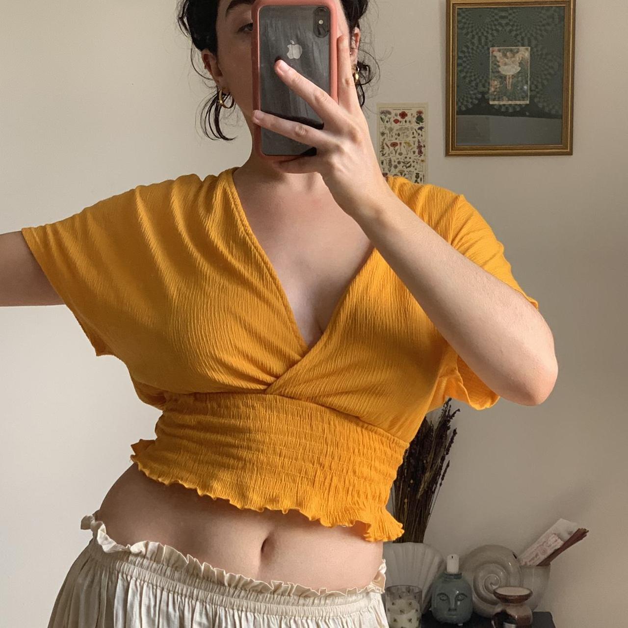 Bershka yellow hot sale top