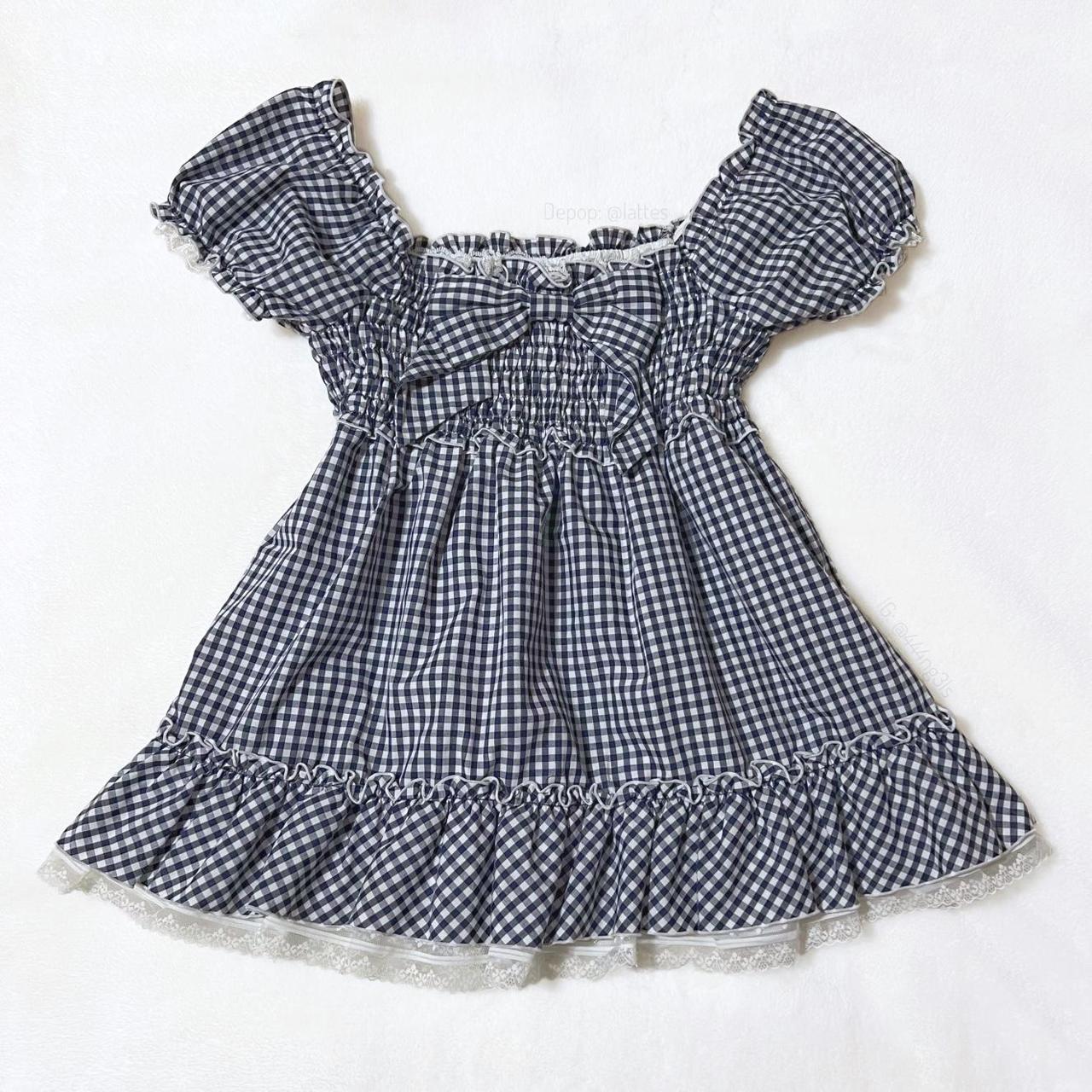 Frill gingham #babydoll #milkmaid top or lolita mini... - Depop