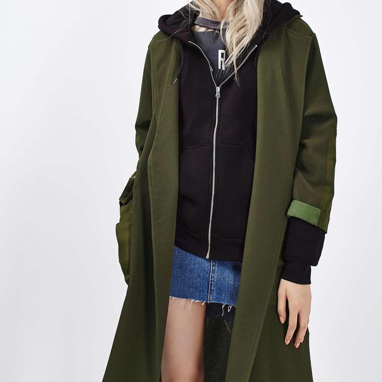 Khaki topshop coat best sale