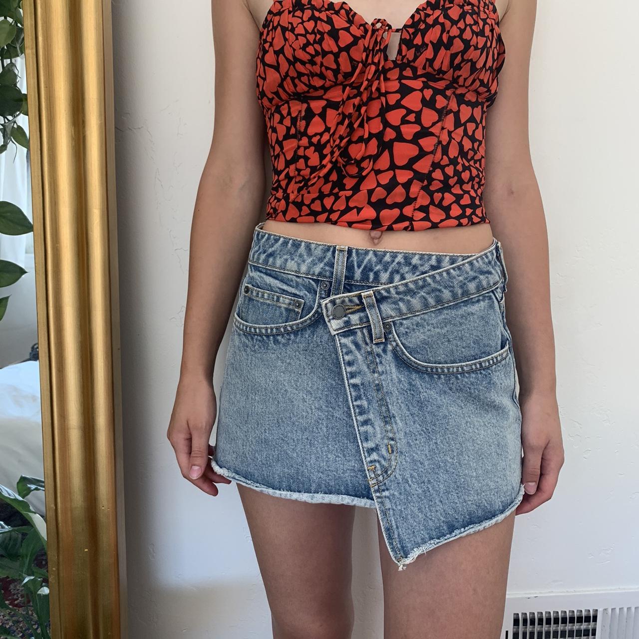 Mini Skirt Lf Jean Skirt CARMAR DENIM Criss Cross Mini Skirt