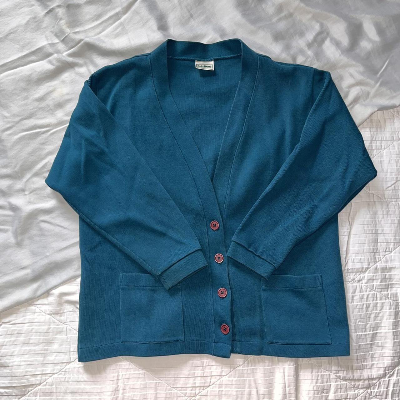 L.L.Bean Men's Blue Cardigan Depop