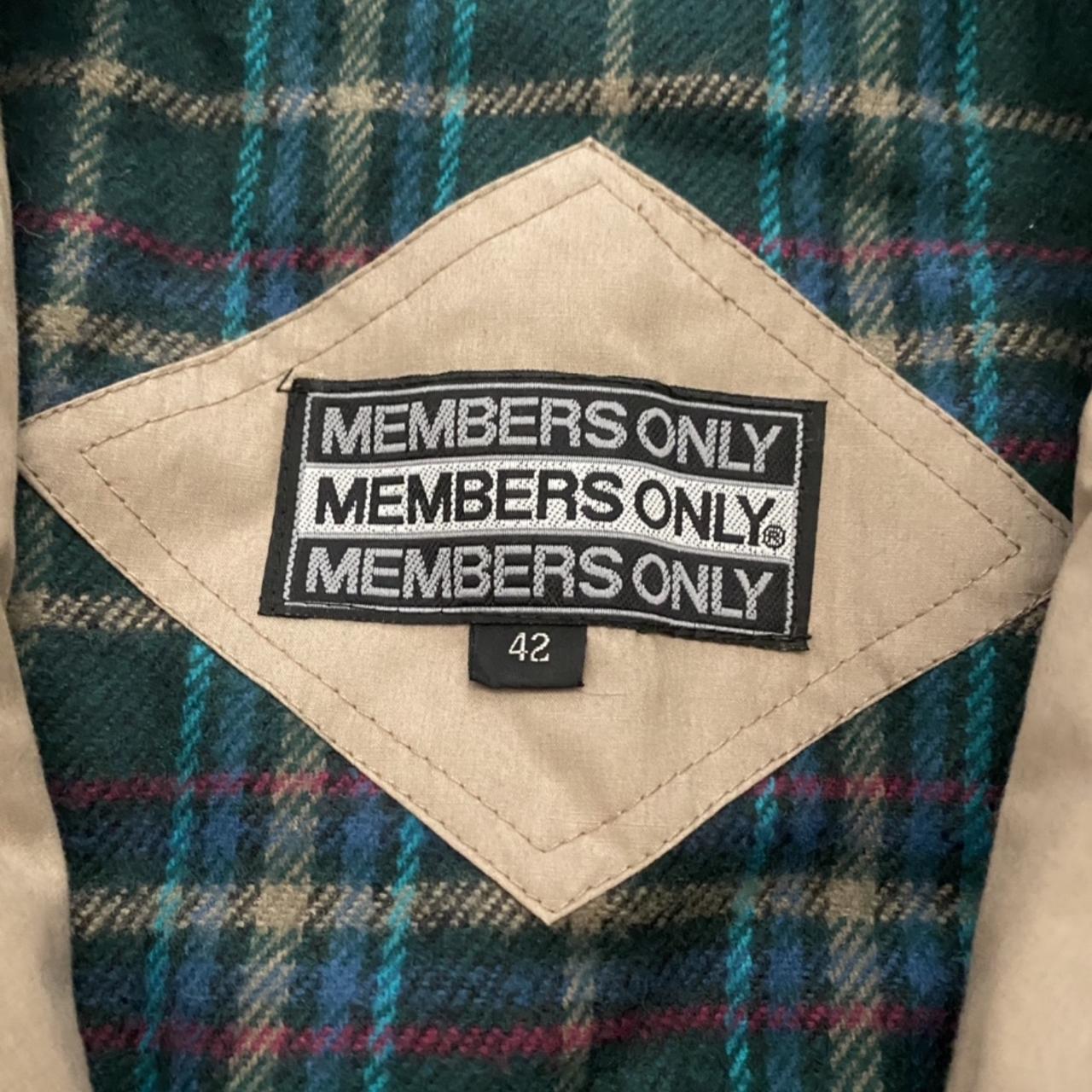 Members Only Men's Tan and Green Jacket (3)