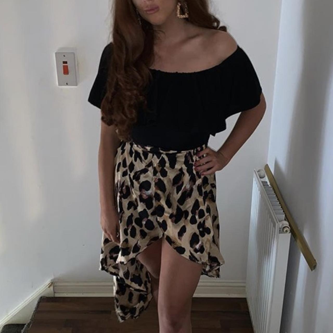 Leopard print 2024 slit skirt