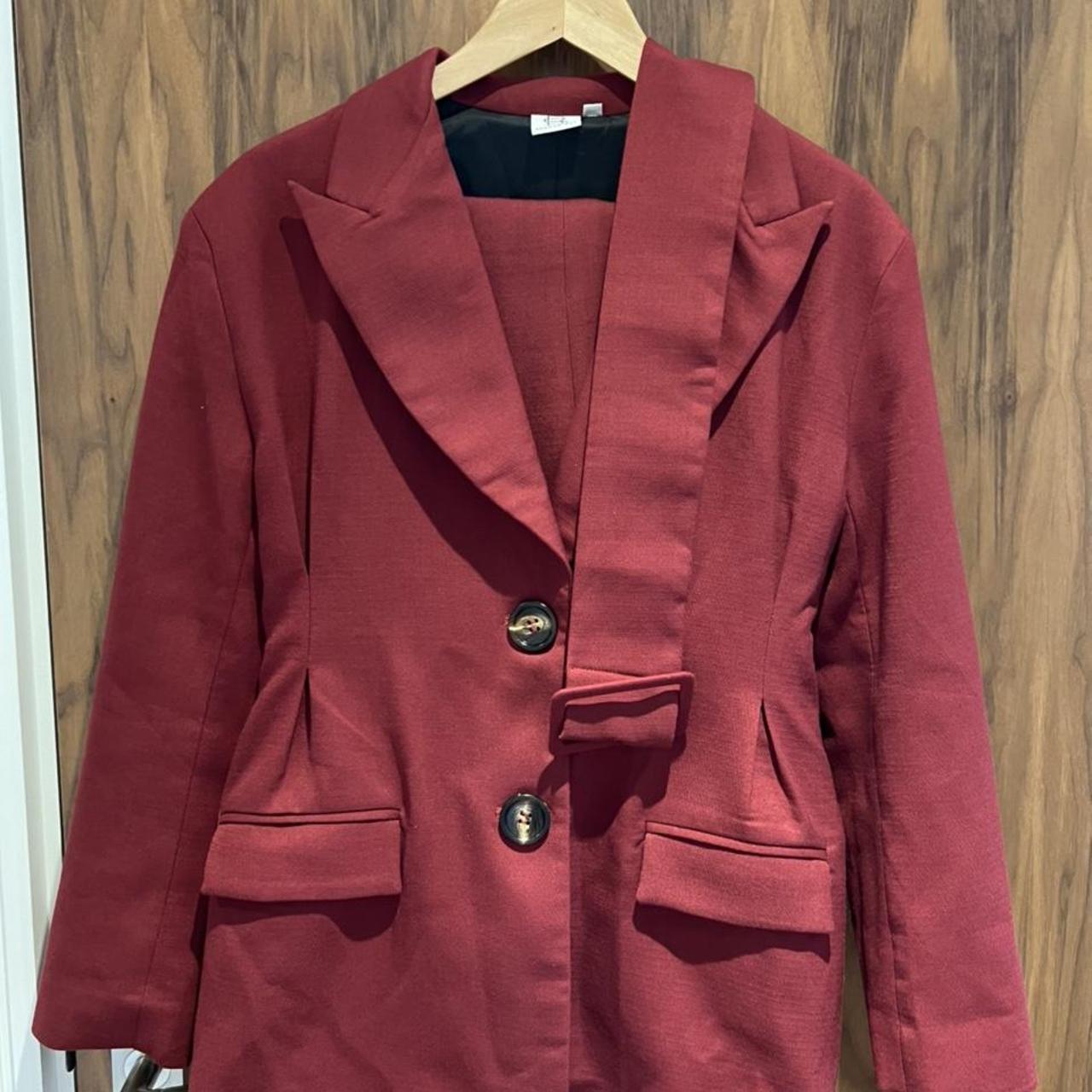 Women's Burgundy Suit | Depop