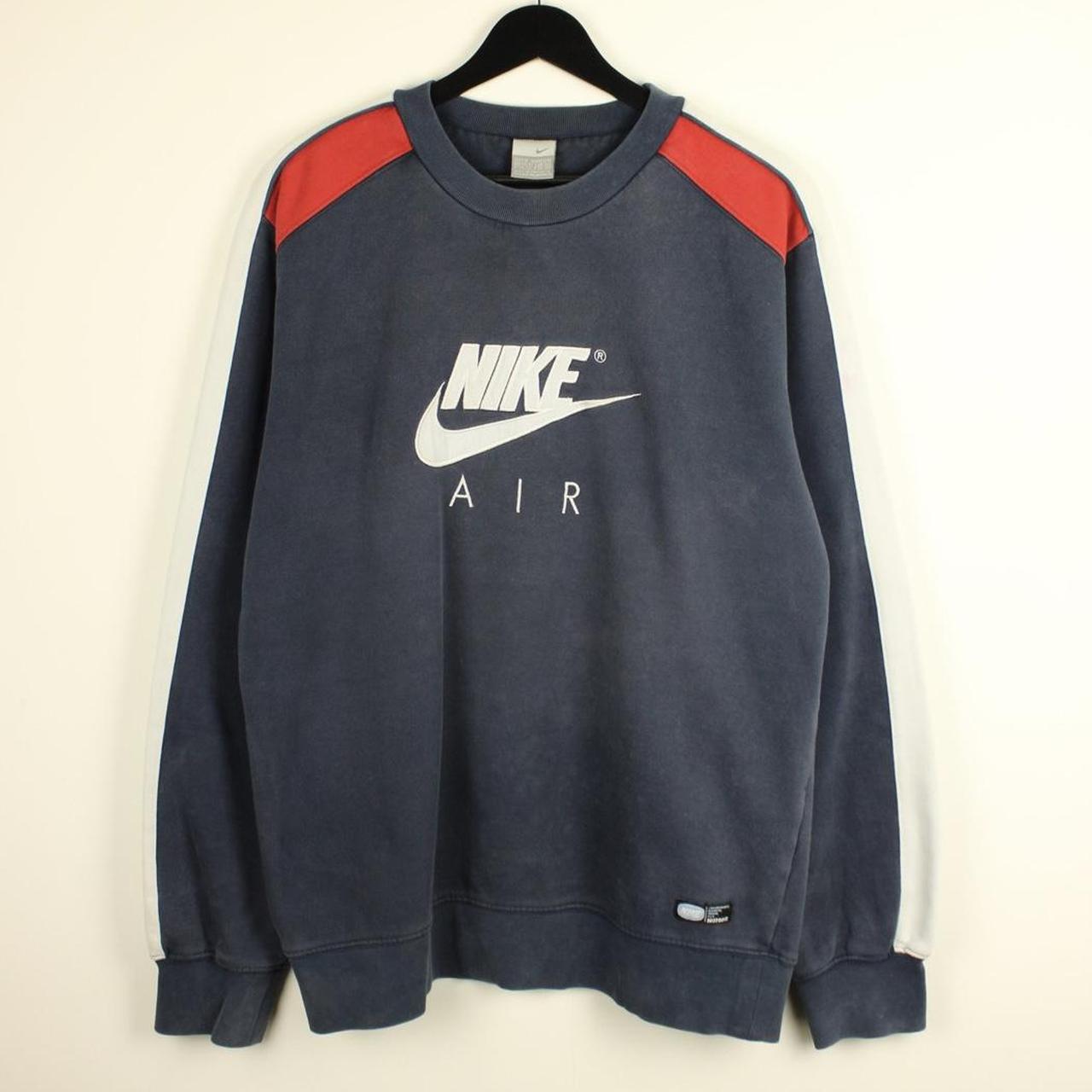Nike Men's Blue and Red Sweatshirt | Depop