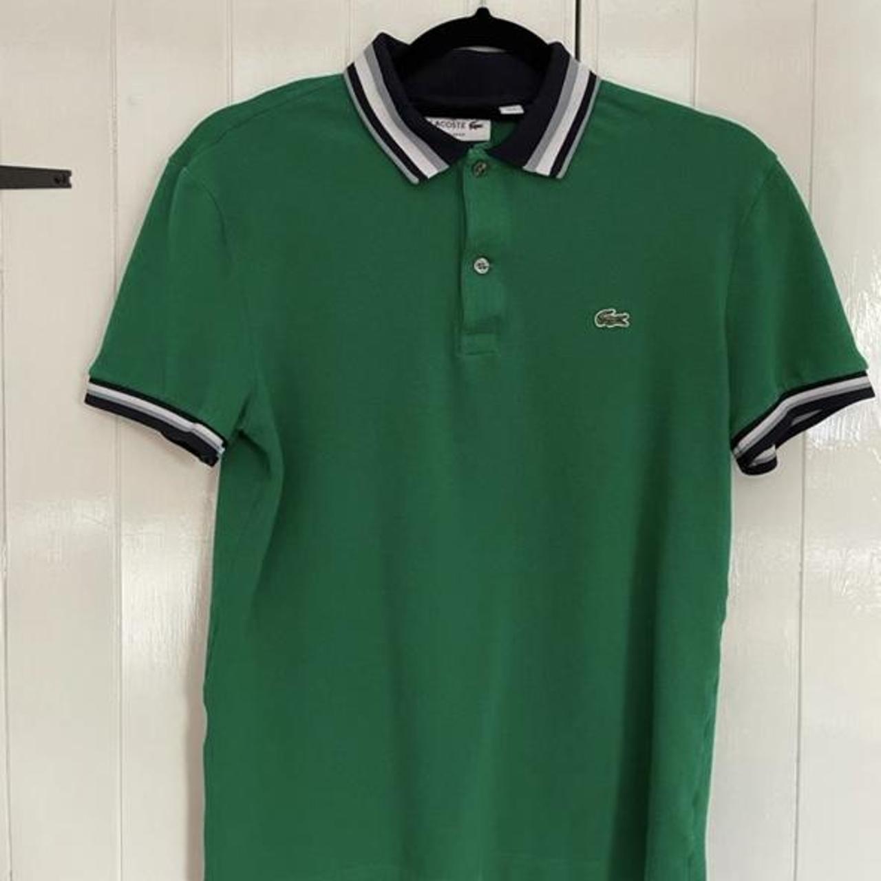 Green Lacoste hardly worn slim fit Size small #vintage - Depop