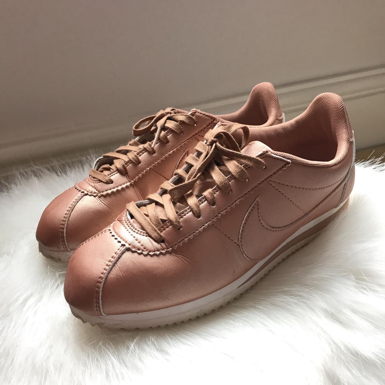 nike cortez metallic rose gold