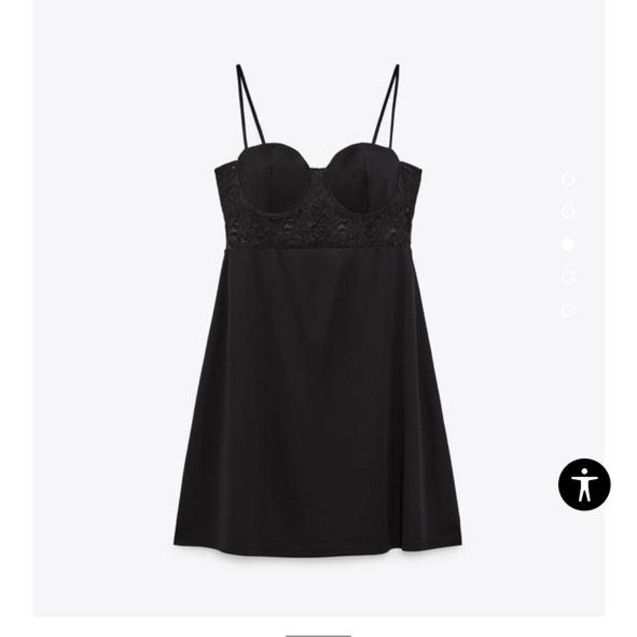 zara black lace bustier mini dress. size small. worn... Depop