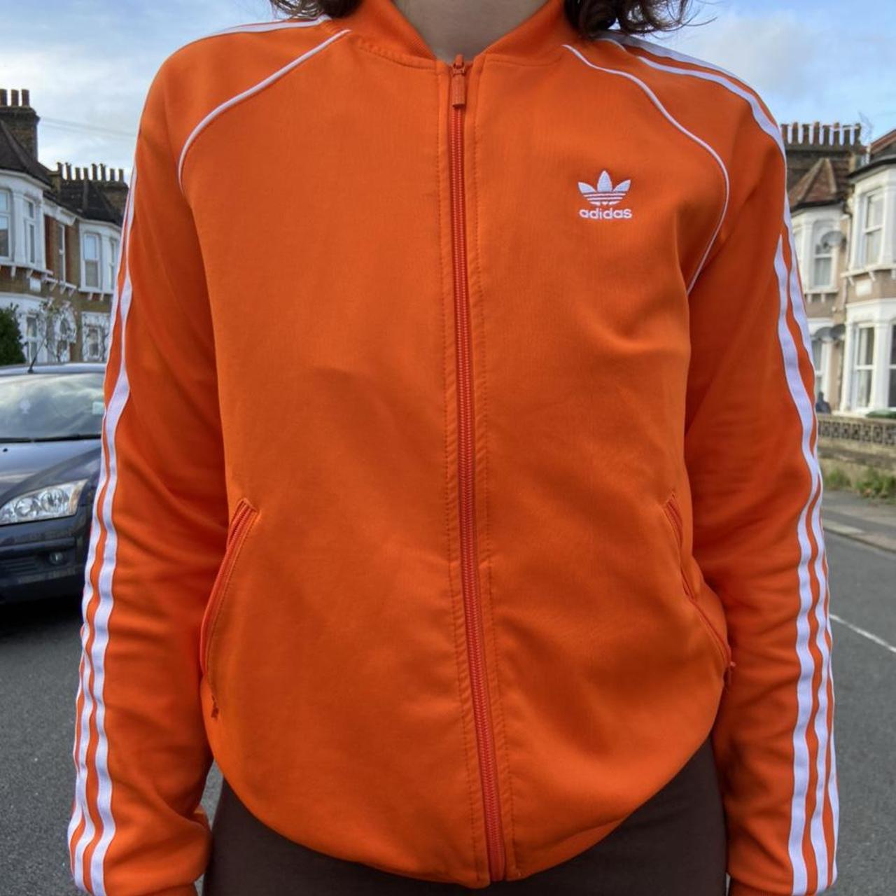 neon orange adidas tracksuit