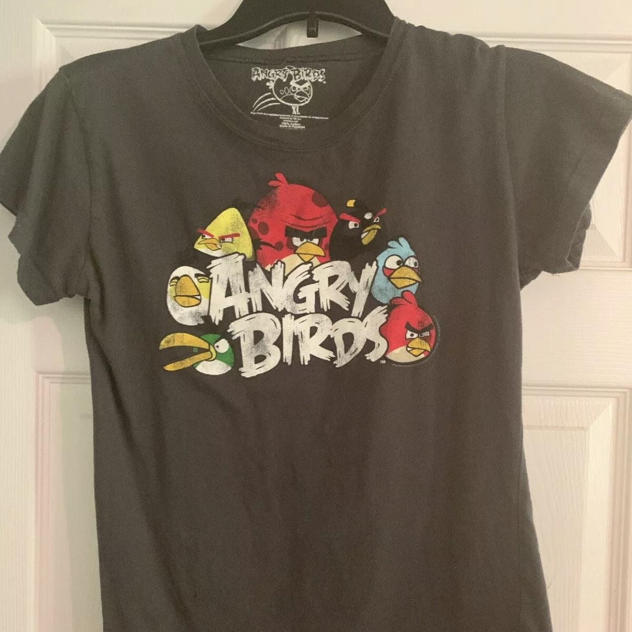 Angry Birds & Pigs Kids T-shirt. Shirt sleeve black - Depop