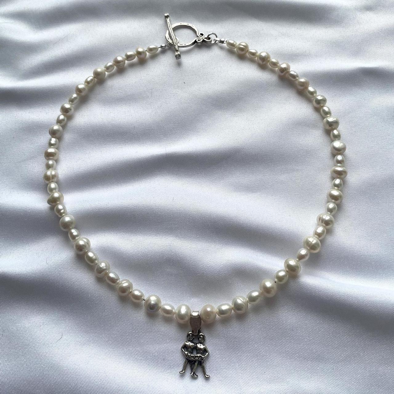 Handmade Gemini beaded pearl necklace ! From our... - Depop