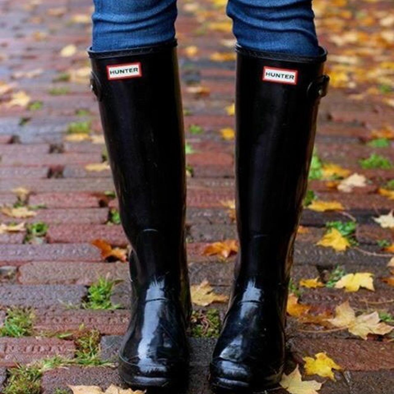 Hunter boots 2024 black gloss