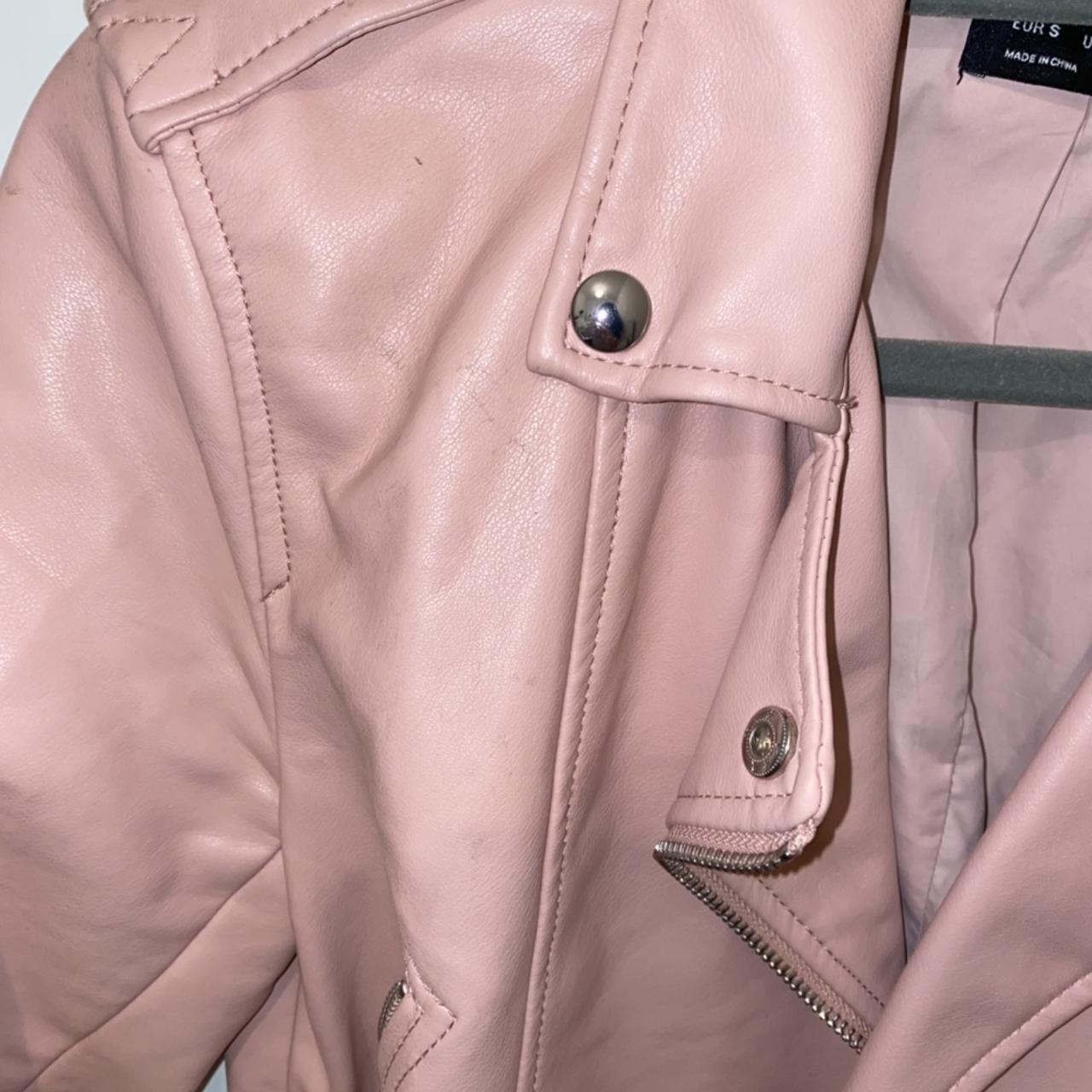 Bershka pink hotsell leather jacket