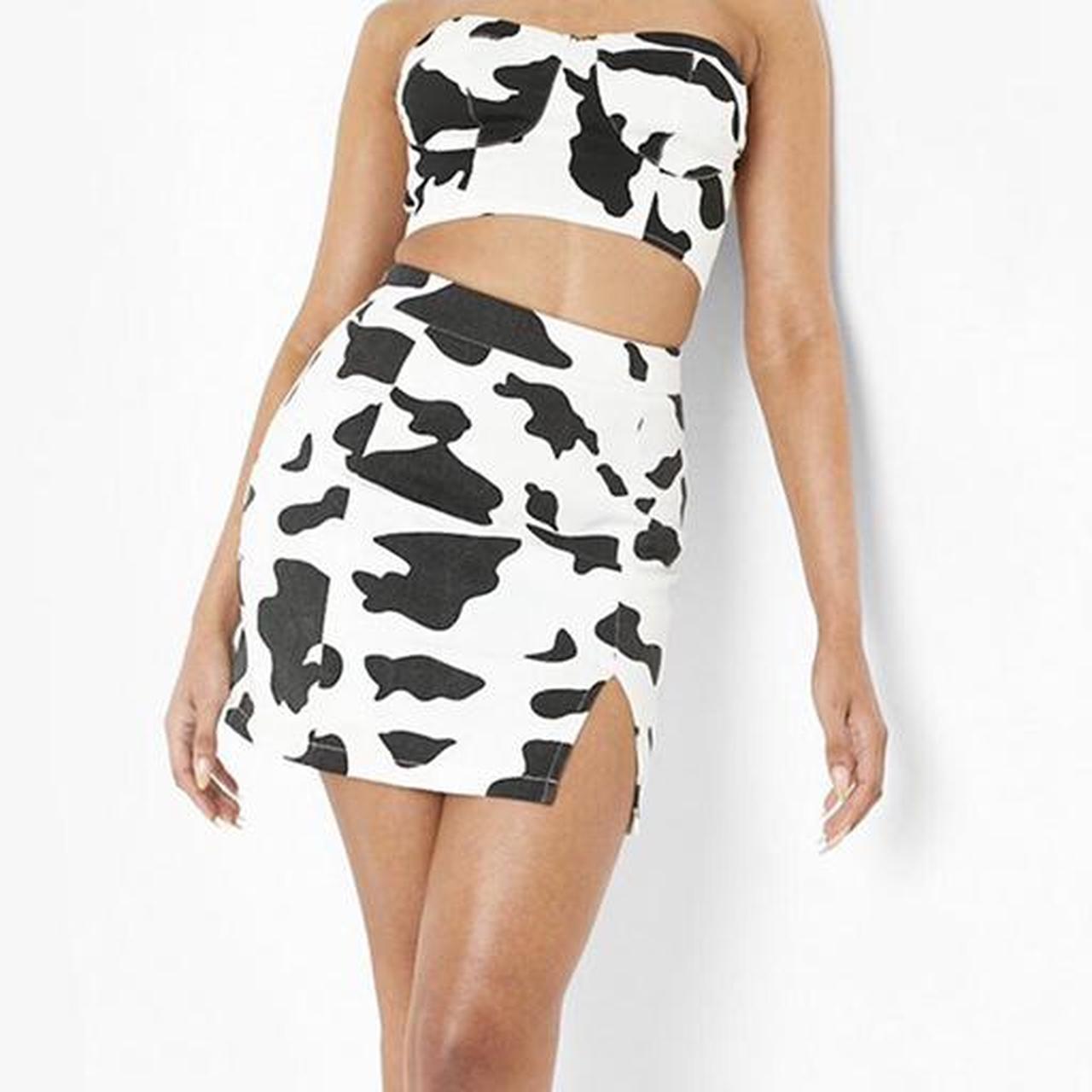 Cow print skirt outlet boohoo