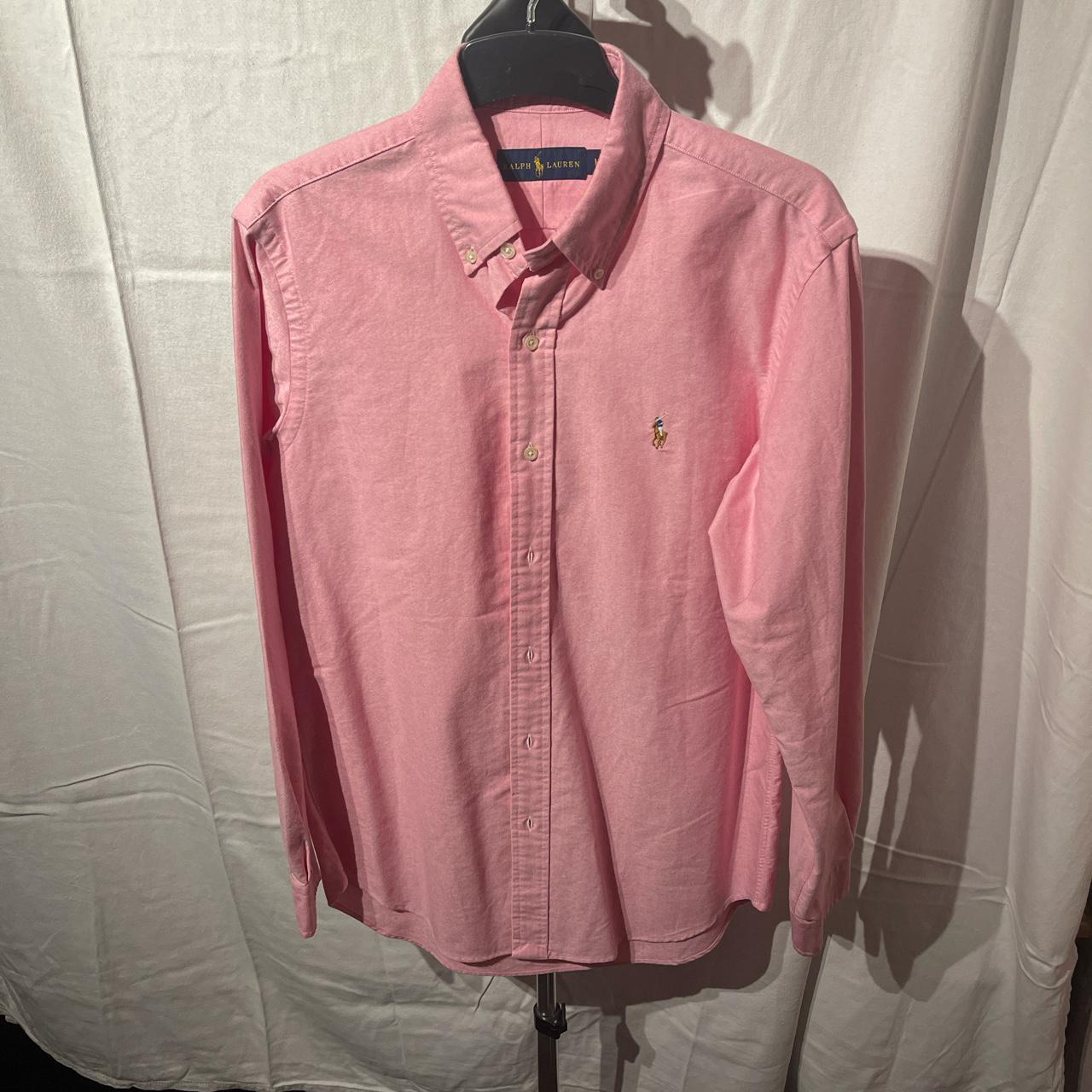 Ralph Lauren Pink Salmon Formal Shirt Medium Like... - Depop