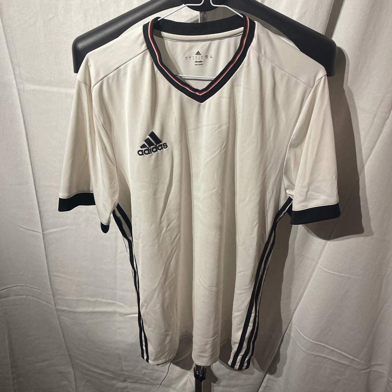 ADIDAS CLIMATE CONTROL WHITE TEXTURED FOOTBALL T-SHIRT - Depop