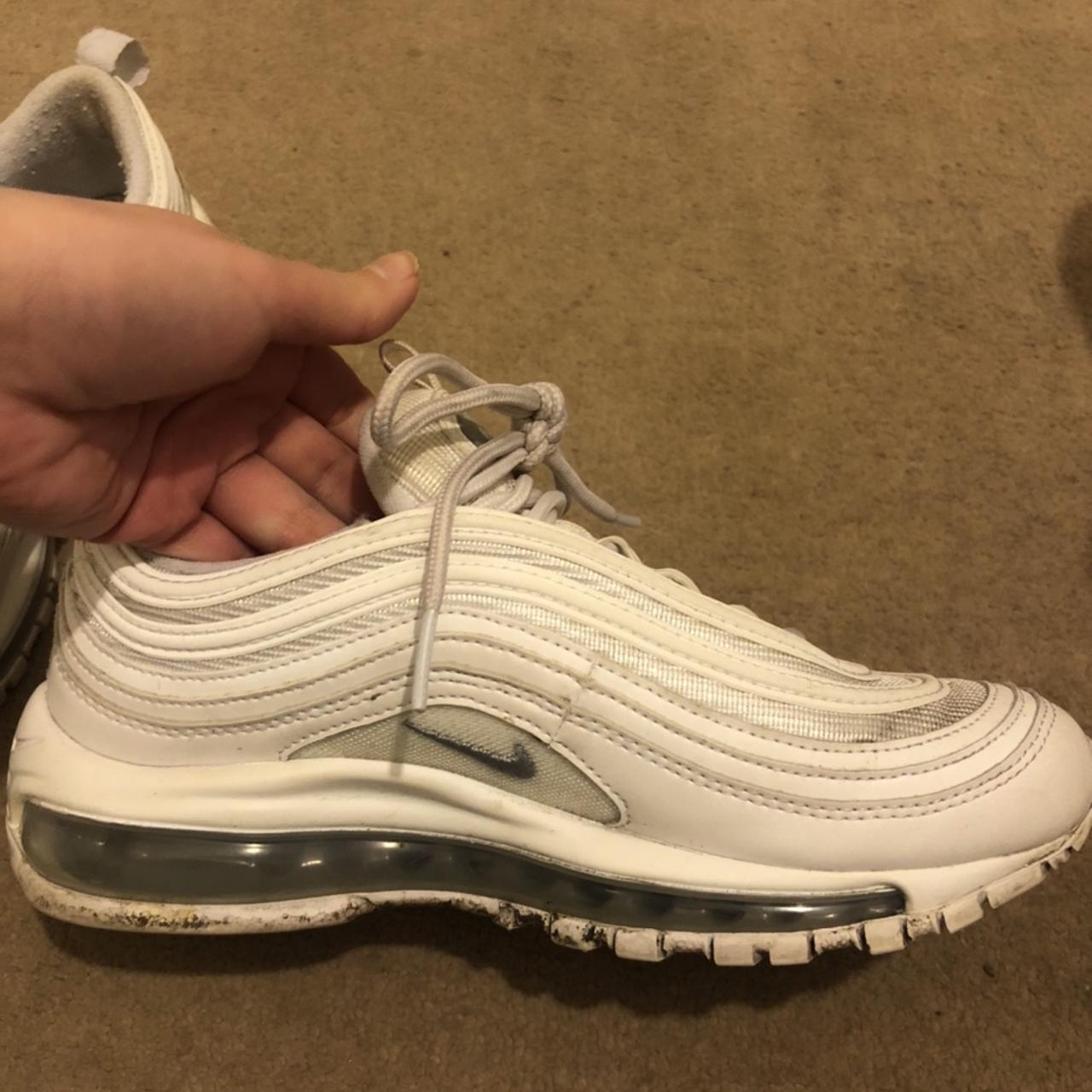 Nike Air Max 97 trainer white I n good condition!... - Depop