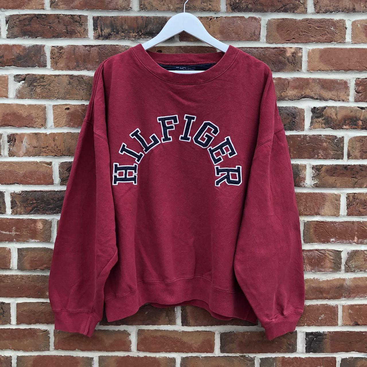 BRAND: TOMMY HILFIGER DETAIL: RED APPLIGUÉ LETTERMAN... - Depop