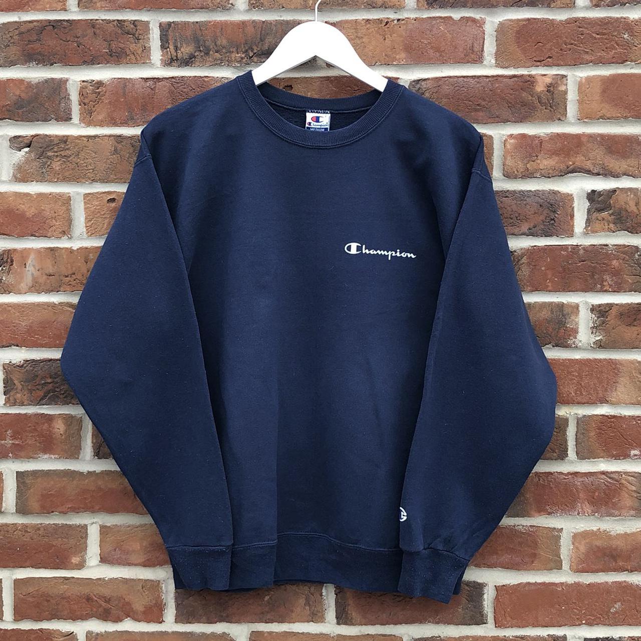 BRAND: CHAMPION DETAIL: NAVY BLUE CHAMPION SWEATER... - Depop