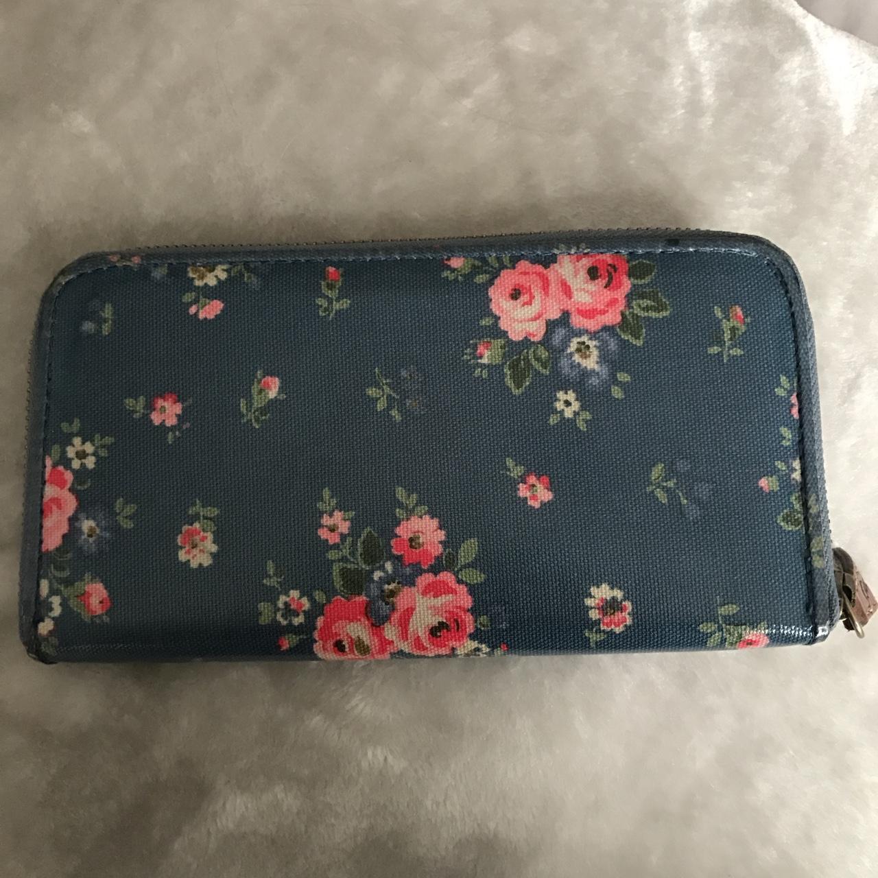 Cath Kidston blue floral purse. Used. Still great... - Depop