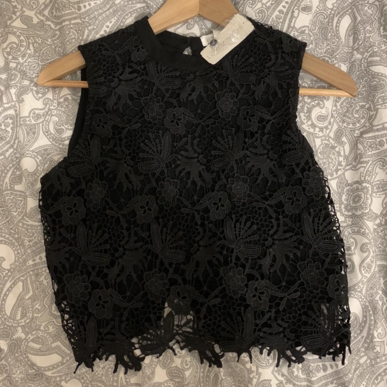 black lace shirt forever 21