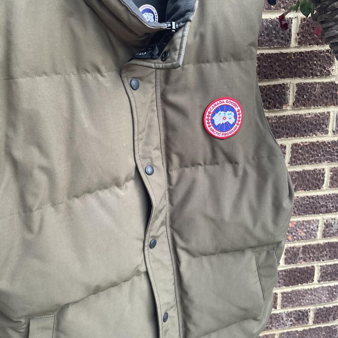 Canada goose gilet in khaki green, only worn a hand... - Depop