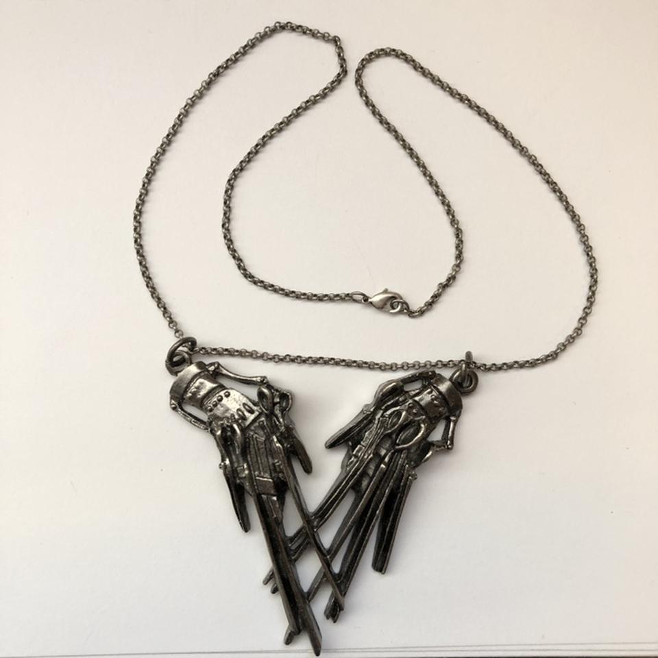 Rock Rebel Edward Scissorhands Claws Pendant Pewter Necklace 