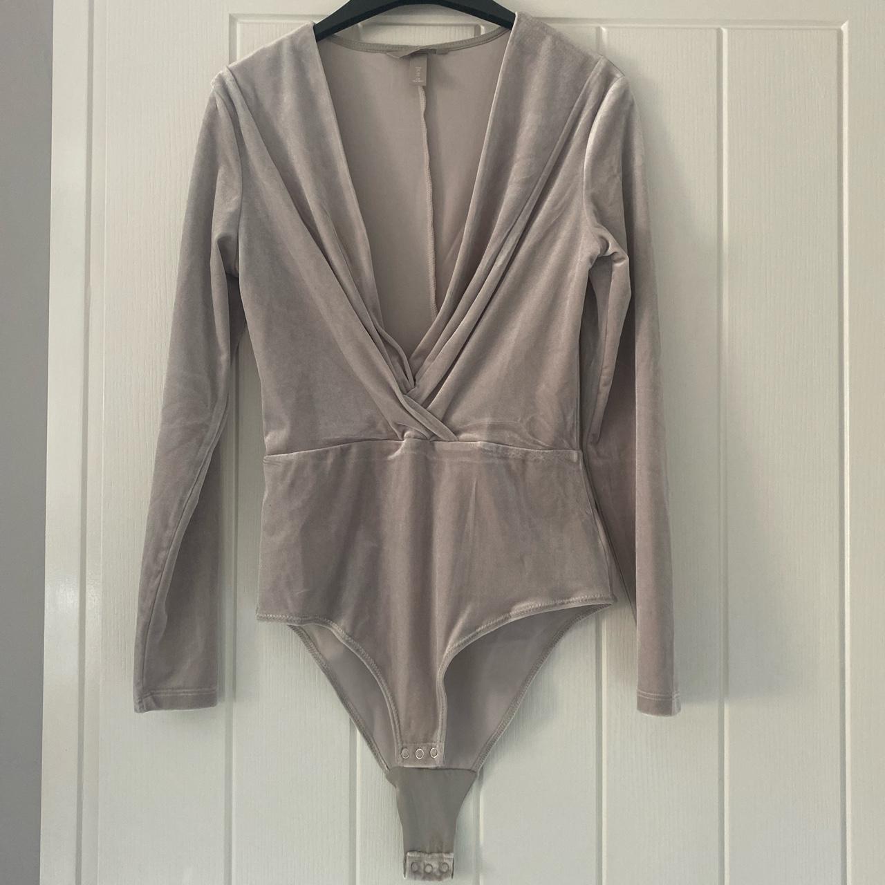 H&M Women's Grey Bodysuit Depop