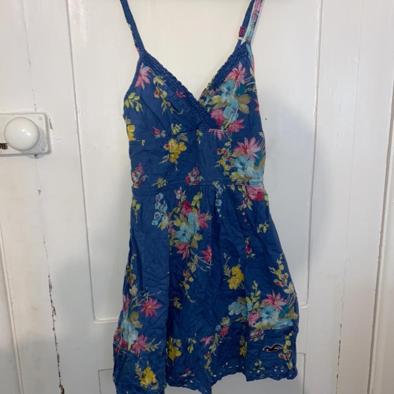 Hollister blue floral summer dress size xs. Such a... - Depop