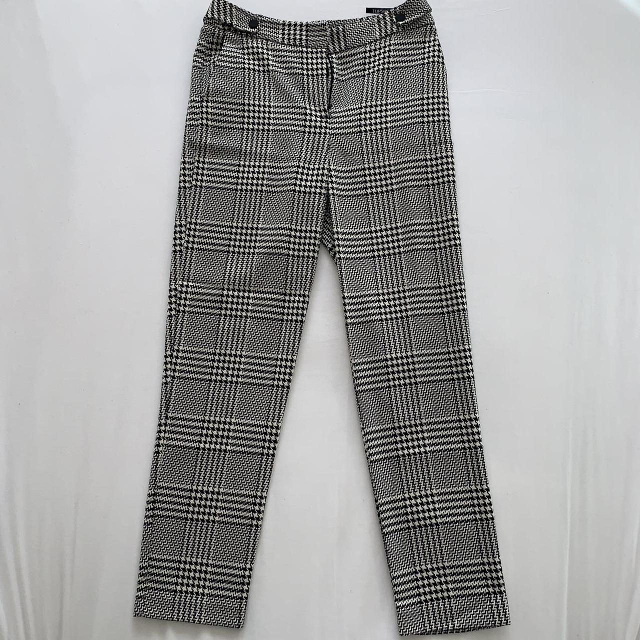 White Dogtooth Slim Leg Trousers  New Look