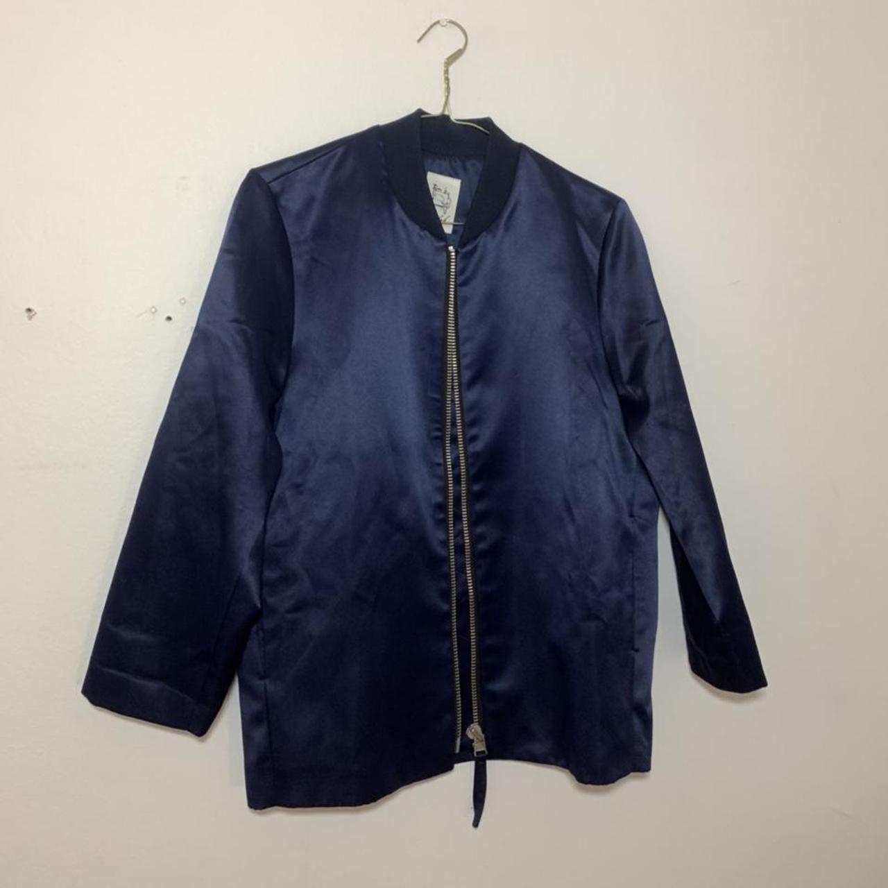 Blue hot Silk Korea Bomer Jacket