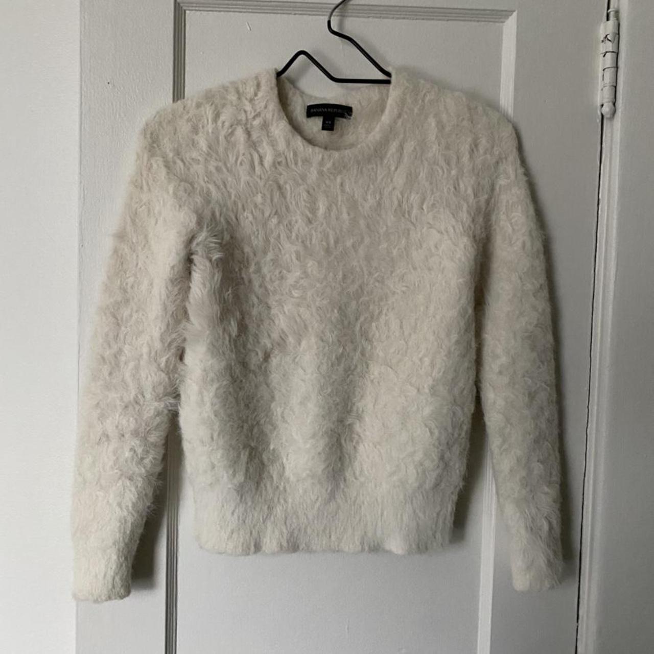 Insanely soft off-white faux fur sweater from Banana... - Depop