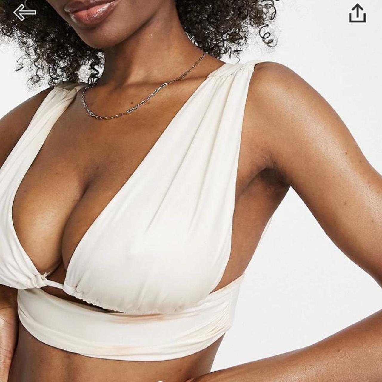 Asos fuller bust off white wrap bikini top Brand new - Depop