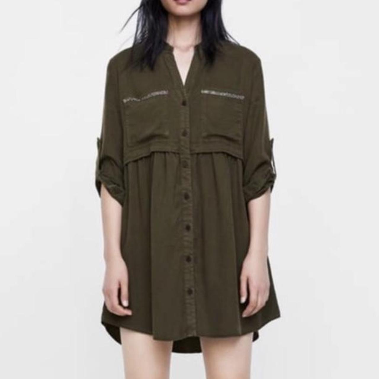 zara khaki shirt
