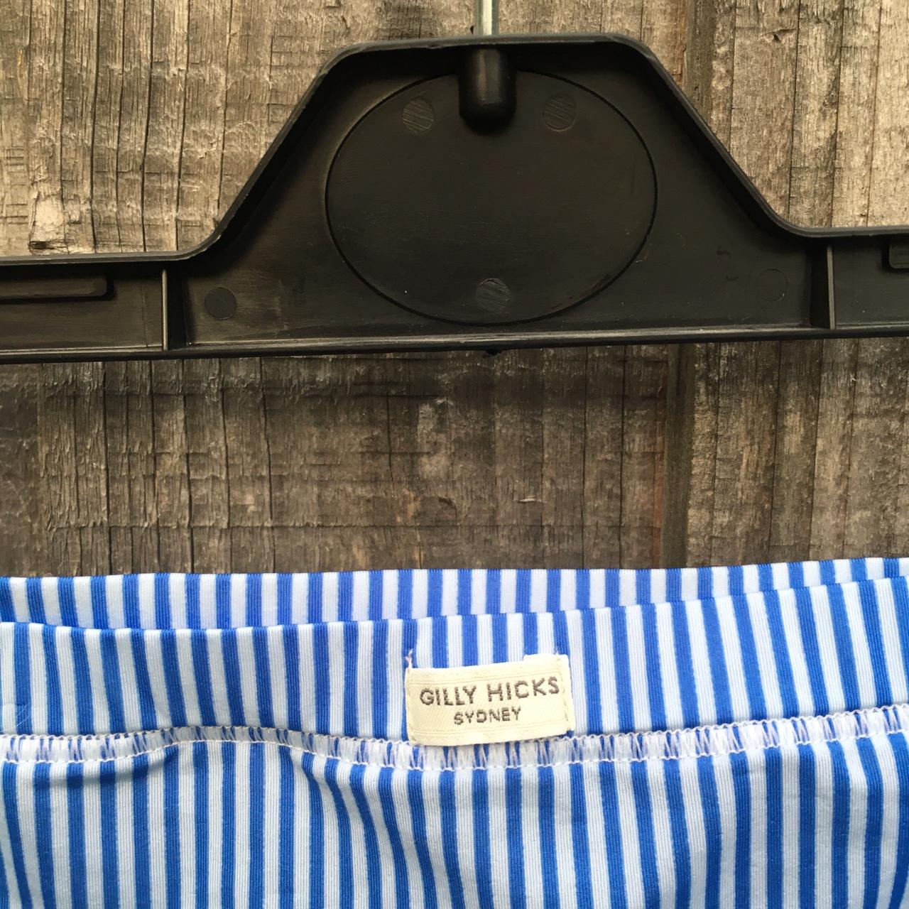 gilly hicks down undies blue and white striped - Depop