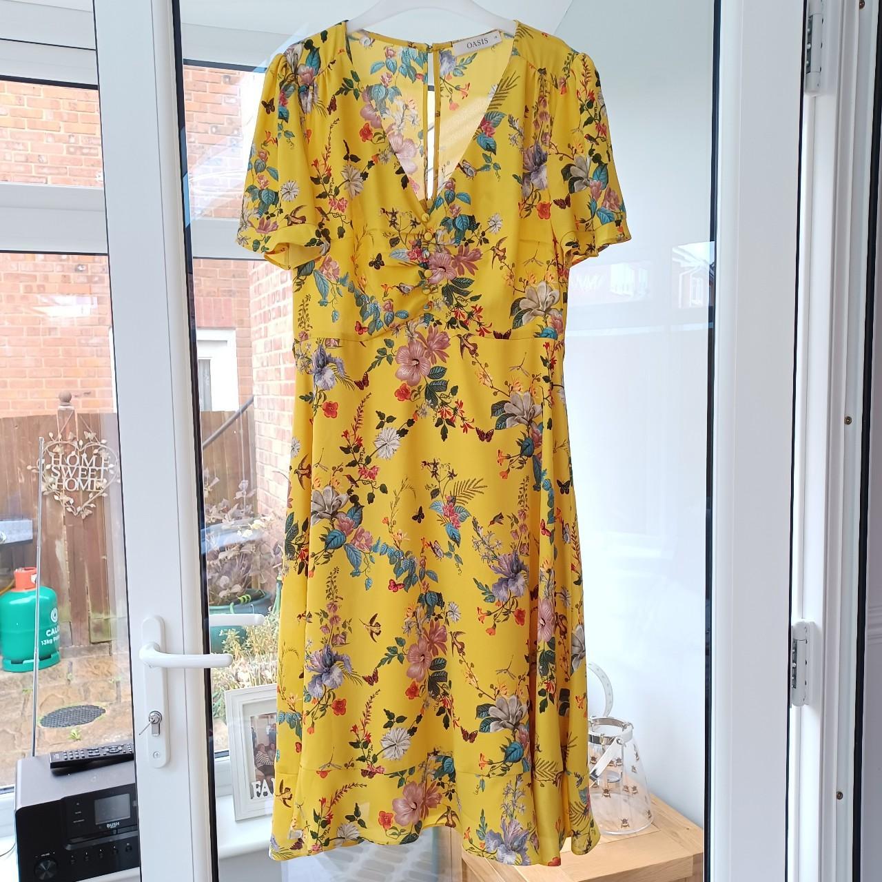 Oasis yellow clearance floral dress