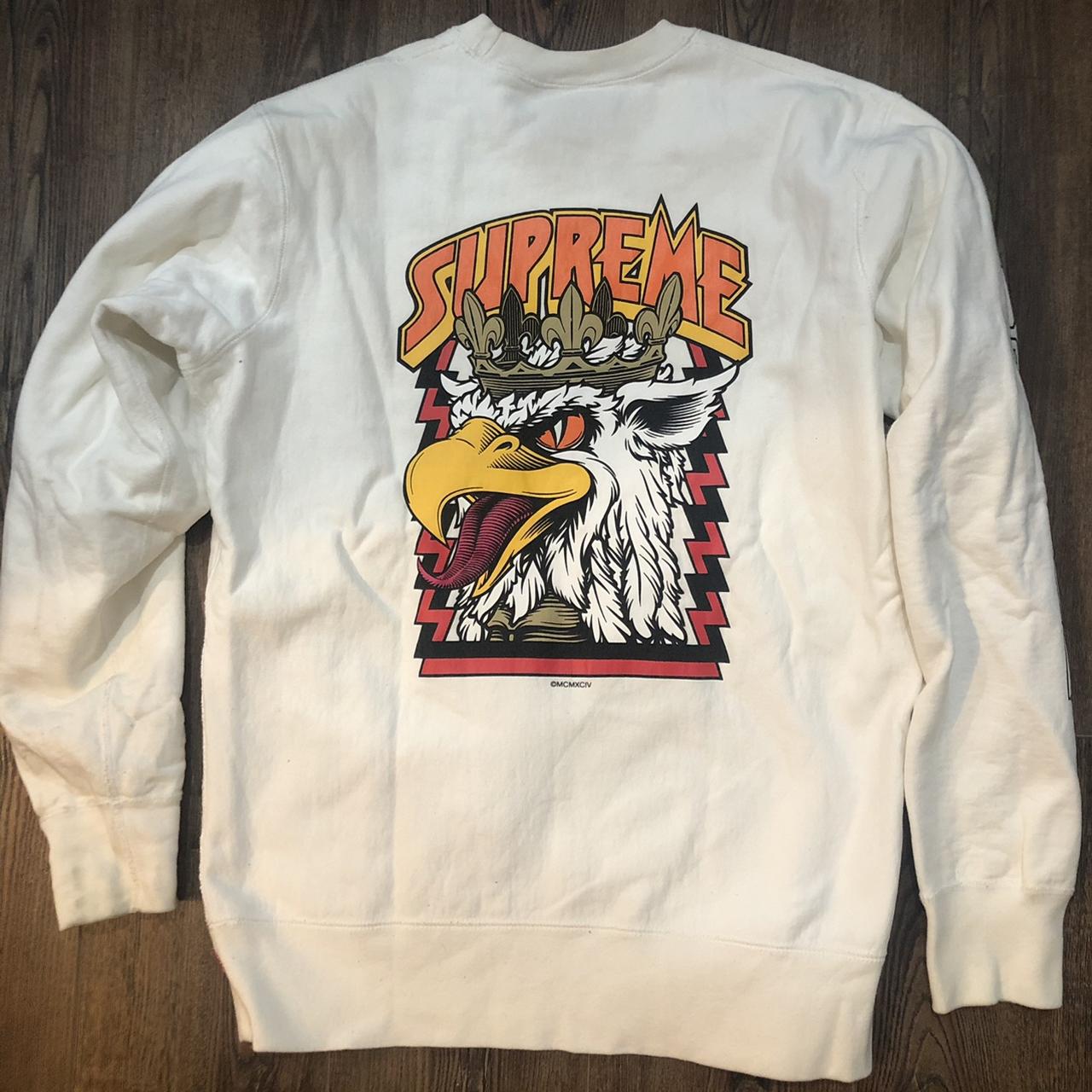 Supreme x Sean Cliver Eagle White Crewneck. An eagle